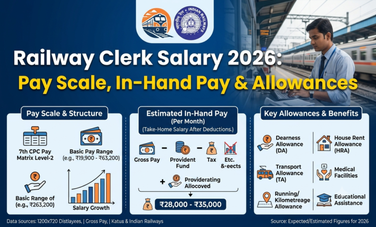 Railway Clerk Salary 2026: Pay Scale, In-Hand Pay & Allowances railway clerk salary